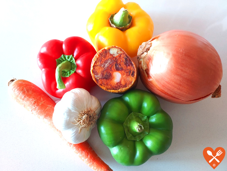 Ingredientes para hacer lentejas con verduras de la abuela