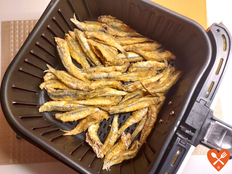 Tiempo y temperatura boquerones fritos en la freidora de aire