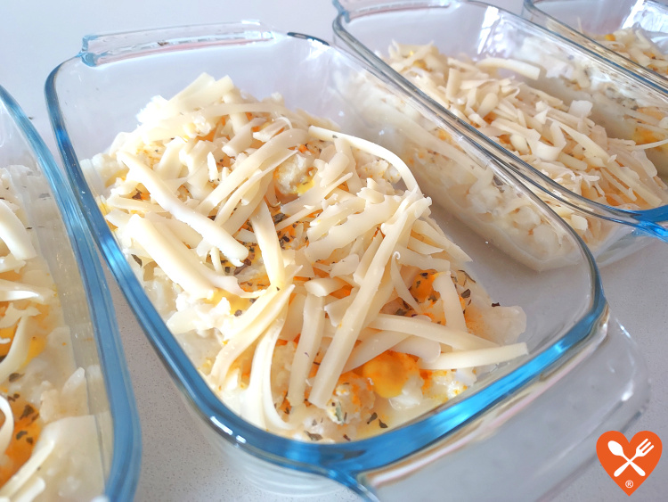 Cómo hacer coliflor gratinada con langostinos