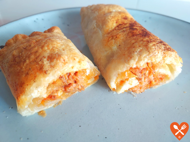 Receta de flautas de hojaldre saladas en freidoras sin aceite