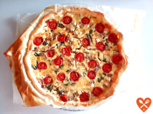 Receta: Quiche de Tomates Cherry, Albahaca y Mostaza