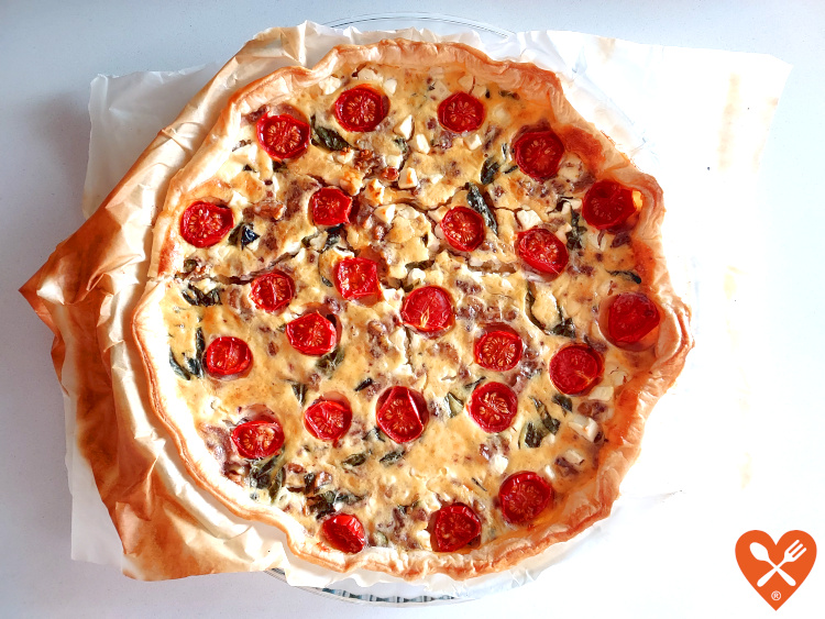 Receta: Quiche de Tomates Cherry, Albahaca y Mostaza